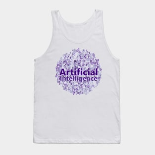 Artificial Intelligence Data Science Word Cloud | Purple Tank Top